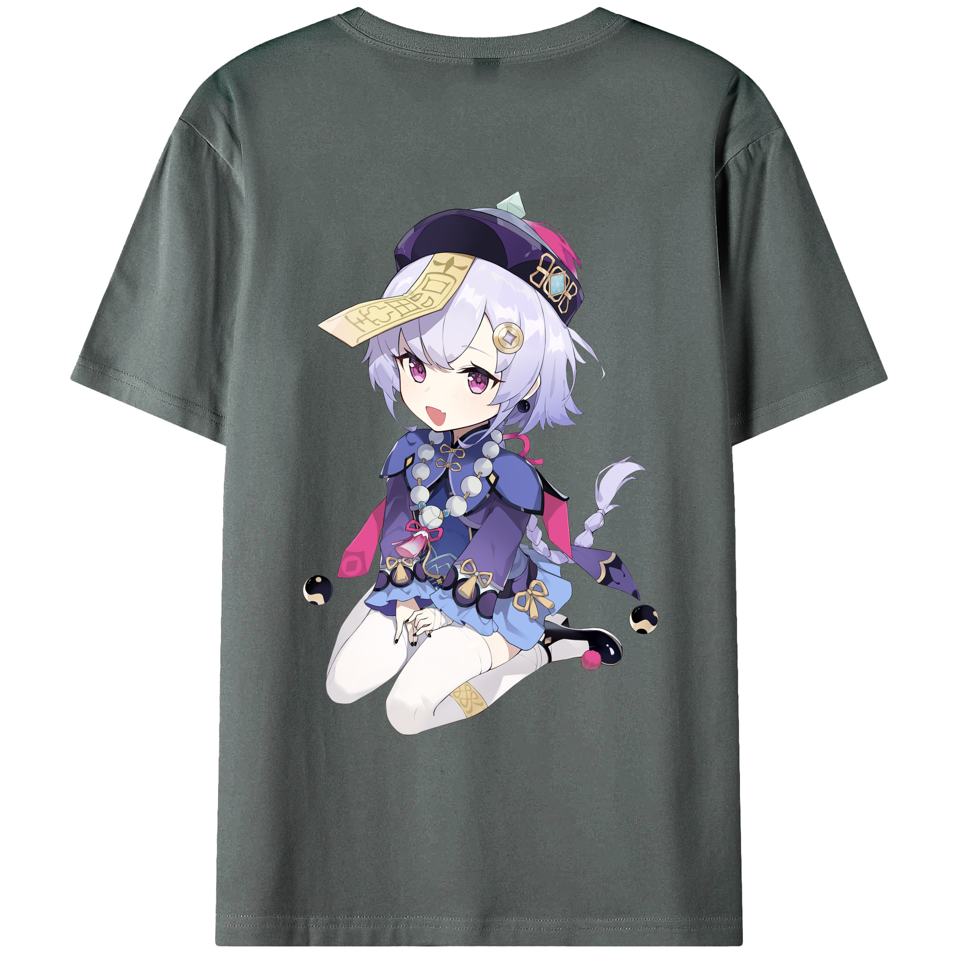 げんし神 七七 なな  genshin Nana 綿100％ メンズ半袖Tシャツ（バックプリント） 通気性
